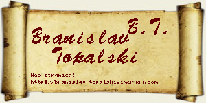 Branislav Topalski vizit kartica